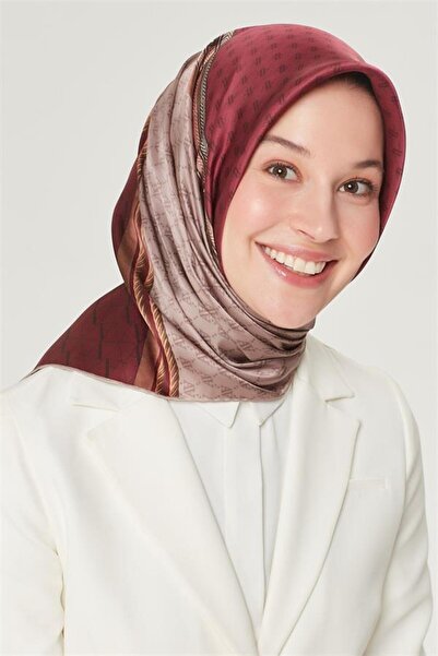 Armine Eșarfă de mătase Nostalgia - 8519-84 Burgundy Mink Twill