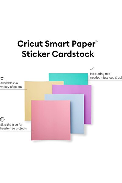 Cricut ورق ملصقات ذكي، 10 أوراق، 33 × 33 سم، ألوان الباستيل