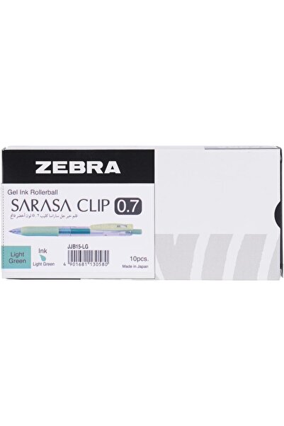 Zebra قلم جل ساراسا كليب، عبوة من 10 قطع، 0.7 مم، أخضر فاتح