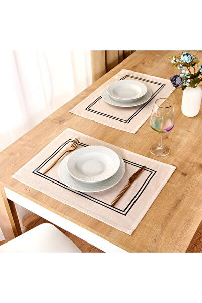 Evidea Set de 2 servicii americane Soft Line - Ecru - 35x50 cm