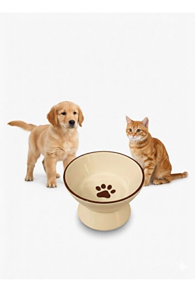 LP وعاء طعام وماء من السيراميك ذو أرجل مرتفعة