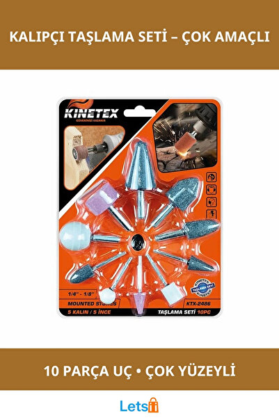 Letsii 10 Parça Kalıpçı Taşlama Ucu Seti Metal, Ahşap ve Plastik Yüzeyler İçin