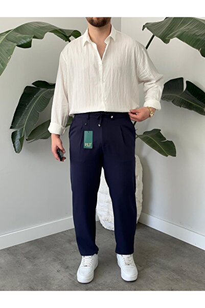 HD Butik Erkek Regular Fit Beli Lastikli Bağcıklı Jogger Pantolon Rahat Kesim