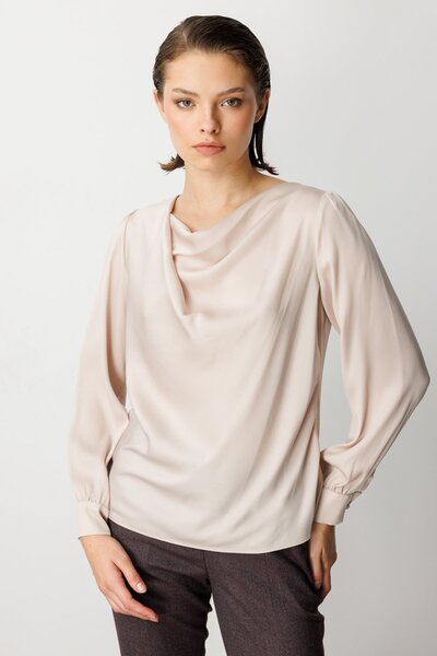 Ekol Bluză cu mânecă lungă cu guler evazat