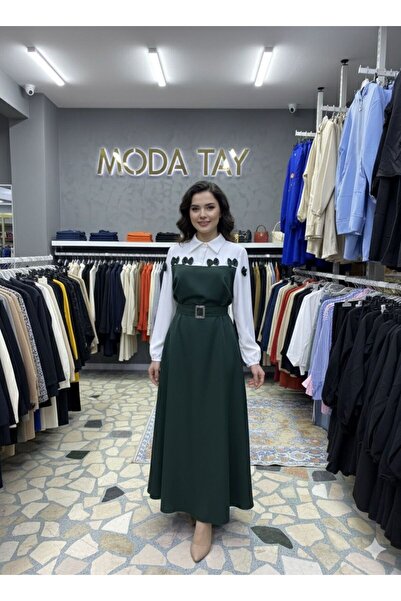 MODA TAY FİYONK DETAYLI TASARIM ELBİSE