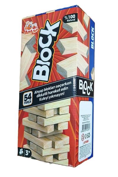 toysclub لعبة جينجا خشبية ANT710 ANT BLOCK مكونة من 54 قطعة