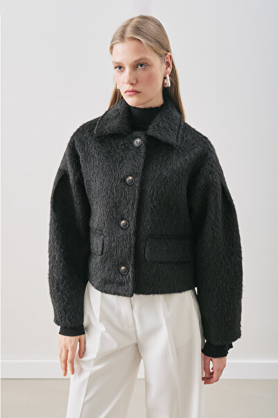 Manuka Boucle Short Coat Black