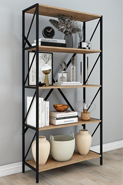 DEKOZUM PARİS 180 lik Kitaplık Çok Amaçlı Dekoratif Mutfak Banyo Rafı Depolam...