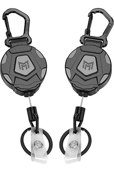 Generic MNGARISTA Retractable Keychain Badge Reel, Tactical ID Holder, 80 cm, 2-Pack
