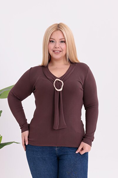 Siyezen Plus Size Scarf Gold Accessory Blouse