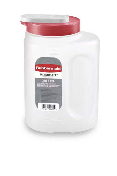 MIXERMATE Leak-Resistant Jug Pitcher, 2 L, Transparent Body with Red Lid, BPA...