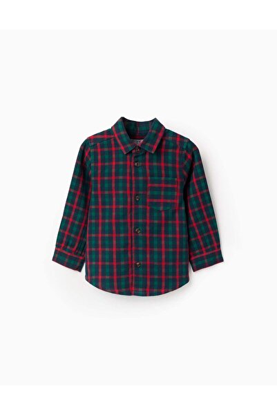 Ziddy Long-sleeve checked cotton shirt 'B&S' for baby boys, multicolour