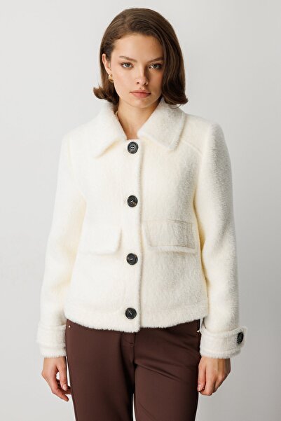Ekol Coat with Epaulettes on the Sleeves and Flap Pockets