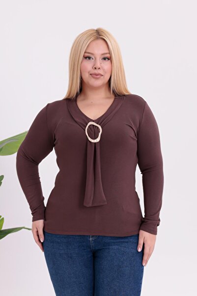 Siyezen Plus Size Scarf Gold Accessory Blouse