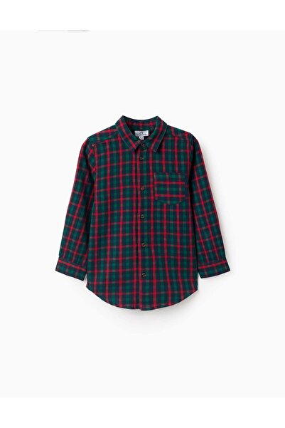 Ziddy Long-sleeve checked cotton shirt 'B&S' for boys, multicolour