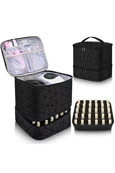 zola Manicure accessories organizer, nail polish compartment, mesh pockets, Oxford 210D, 25x24x20 cm