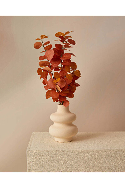 REDTAG Red Autumn Leaves In Ceramic Vase