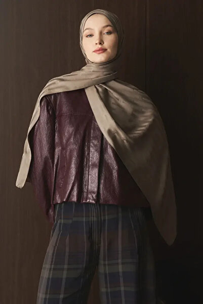 Madame Polo Naiya Jakar Şal Line Desen - Vizon