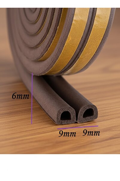 MH MiniHediye Adhesive 10X2=20 Meters (Brown) Door Window Tape Weatherstrip Cold Insulation Rubber Tapes