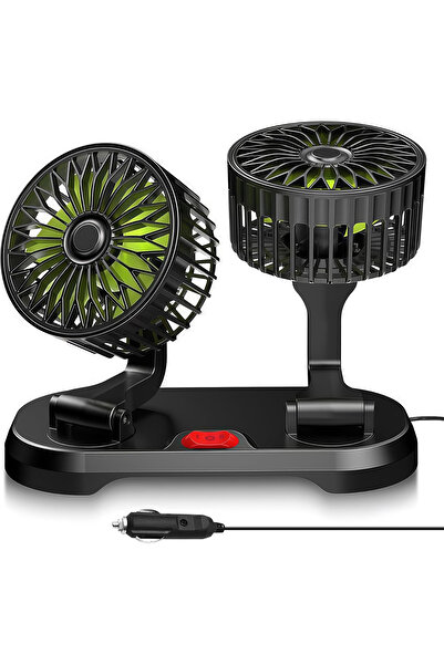 OEM Ventilator auto dublu suplimentar de 12V cu alimentare de la brichetă