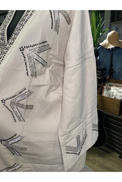 Dadali Women's Stone Embroidered Special Design Long Sleeve Cotton Kimono