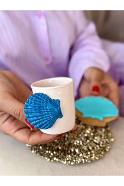 Yad Box Deniz Kabuklu El Yapımı Seramik Fincan Hediye Kutusu