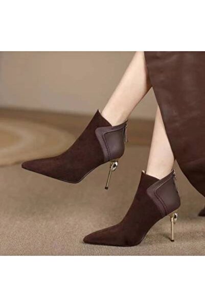 Genaric Women's 2025 Autumn Minimalist Frosted Suede Slip-On Pointed-Toe Low Heel Short Boots