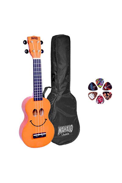 Mahalo SMILEOR – Set ukulele sopran Basic1, Smile Portocaliu, cu husă și pene
