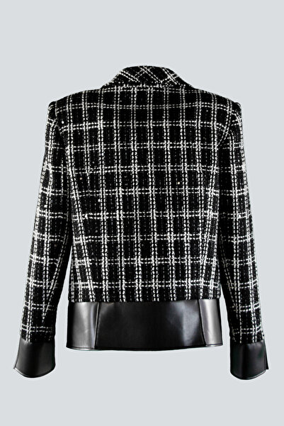 IDYL Two Colored Leather Detail Jacket