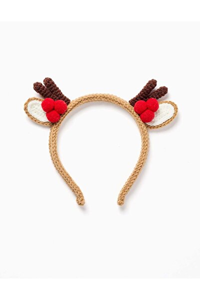 Ziddy عصابة رأس محبوكة مع كرات صوفية للأطفال والبنات "رنة"، جمل