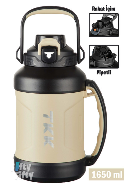 Vagonlife Tkk 1650 ml Professional Camping Flask/Steel Thermos Double Use wit...