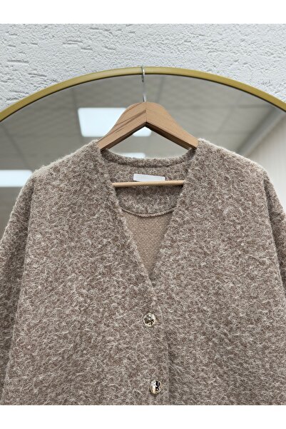 MİHRA STORE Allison 3 Χρυσό Μπουφάν Κασμιρίου-ZN4219 Μίνκ