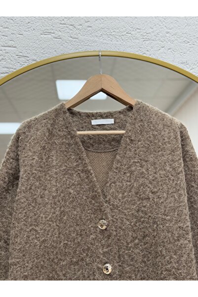 MİHRA STORE Allison 3 Χρυσό Μπουφάν Κασμίρ-ZN4219 Καφέ