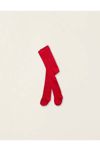 Ziddy Cotton Anti-Pilling Tights for Baby Girls, Red