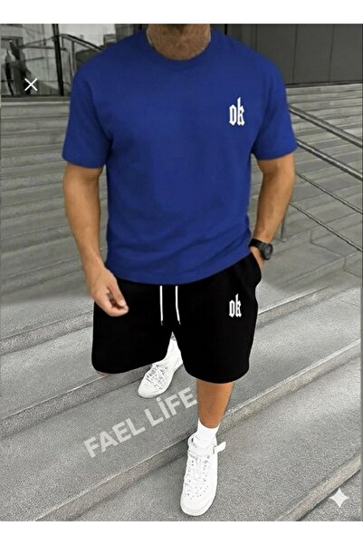 FAEL LİFE УНІСЕКС КОМПЛЕКТ ТОПА І ШОРТІВ З НАДРУКОМ DK, ШИРОКИЙ КРОЙ