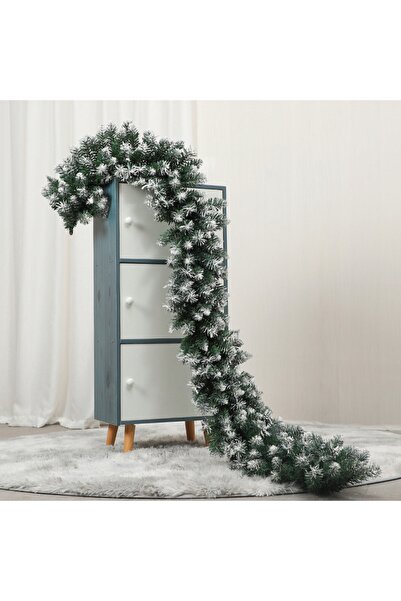 zola Decorative Christmas tree garland, Zola, for Christmas, snow-white peaks, 270 x 29 cm