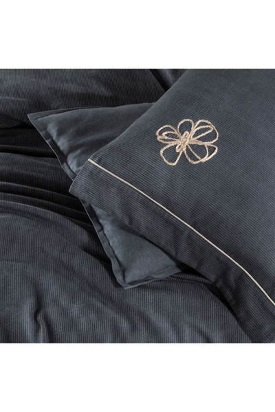 Sarev Ederlezi Gray Flannel Double Size 100% Cotton Duvet Cover Set