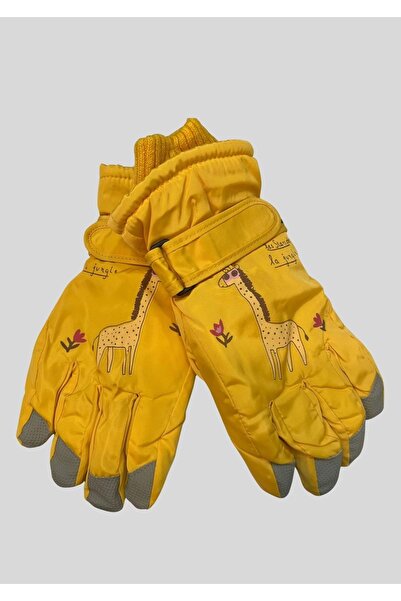 ww waka waka kids store Çocuk Zürafa Desenli Su Geçirmez Kışlık Eldiven