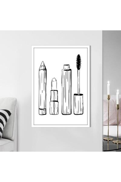 Araste Dekorasyon Pen, Lipstick, Mascara 1 Frame and Poster - Md1063