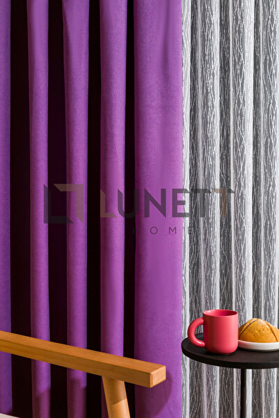 LUNETT HOME Purple Color Is Rare in the Market (1X2) Pleated Background Curtain Single Panel V9203