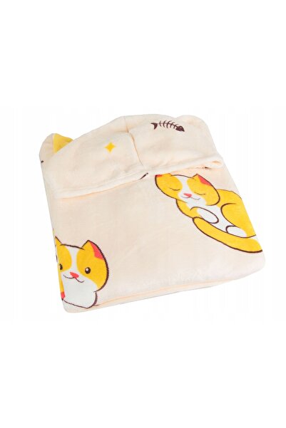zola 2-in-1 blanket sweatshirt with hood and pocket, kittens, universal size, fluffy, 80x80 cm