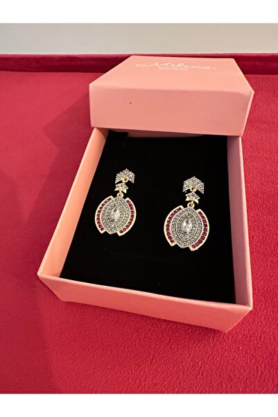 Milena Designer Store Milena Istanbul Triangle Zircon Stone Eye Dangle Earrings