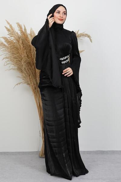 GİYZAMİLA Lena Yoryo Evening Dress Black