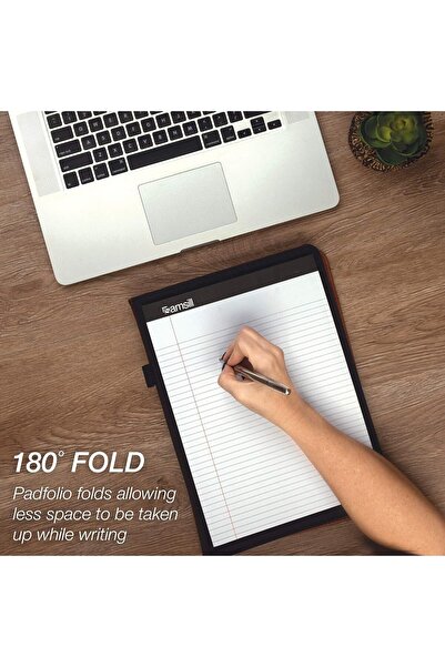 Samsill محفظة جلدية 71716 - مجلد سيرة ذاتية خفيف الوزن مع لوحة رسائل (21.25 × 27.5