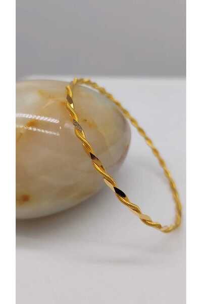 Paftalı Geniş Örgü Burma 22 Ayar Yatırımlık 10 Gr Kadın Bilezik