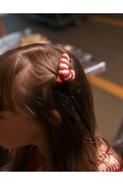 Ziddy Pack of 2 Knitted Hair Clips for Babies and Girls 'Christmas', Green/Red