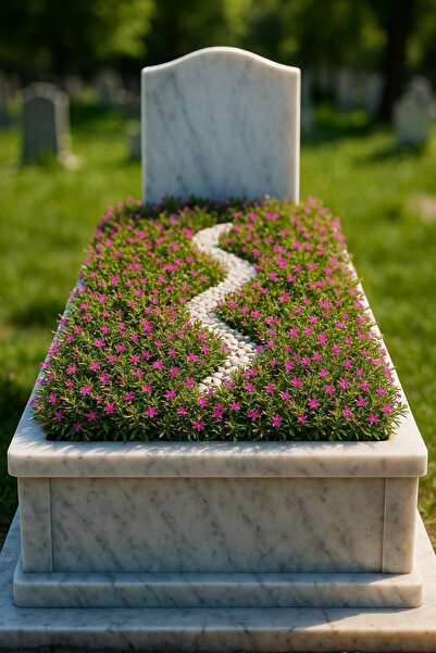 Tunç Botanik MEZAR - KABİR BİTKİ SETİ - 10 ADET CENNET ÇİÇEĞİ KUFEYA + 20 KG DOLOMİT TAŞI