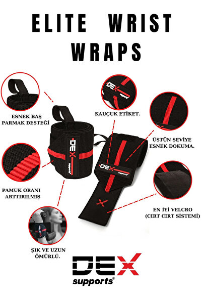 Dex Supports Fitness Knee Brace Training Knee Wrap Knee Wraps Legend, Athlete Wristband Wrist Wraps Elite Set of 2