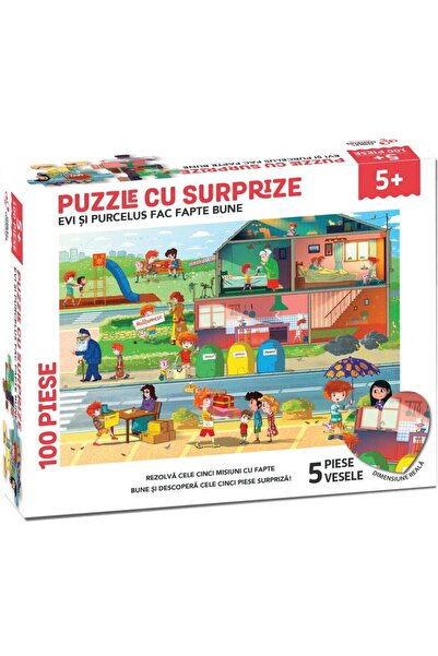 EduClass Puzzle cu surprize - Evi si Purcelus fac fapte bun