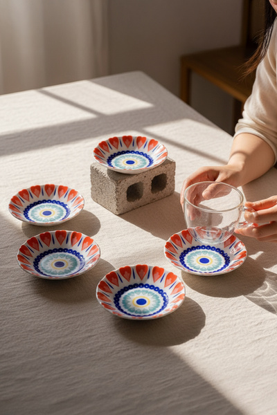 Güral Porselen Acem 6-Piece Tea Plate Set Mix 3232